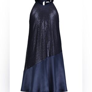 Calvin Klein Big Girls Matte Shine Swing Dress - Navy 12